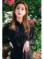 ヘアデザイン ソラ(Sola)&nbsp;大人綺麗なIライン無造作ウェーブロング×アップバングヘア