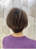 【白髪ぼかし】白髪ぼかしハイライト×大人ショートボブ