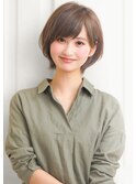 大人可愛い20代30代40代小顔ウルフレイヤーボブ丸みショートボブ