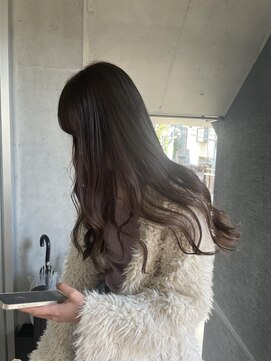 アルカナ 明治神宮前原宿(ARCANA) 黒髪グレーベージュレイヤーロング前髪パーマ アッシュブラック