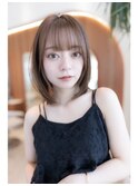大人かわいい前髪セシルカットココアブラウンフリンジウェーブ
