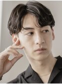 センターパートカルマヘアニュアンスパーマ韓国シャドウパーマ