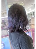 大人パープル×バレイヤージュ
