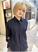 韓国レイヤーボブハイトーンブリーチ顔周りカット吉祥寺《宮坂