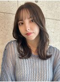 韓国くびれミディアムレイヤーボブ