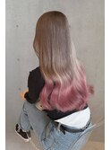 ハイライトブリーチダブルカラーレイヤーカットくびれレイヤー