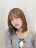 表参道艶髪ミディアムレイヤー髪質改善カラーアッシュグレー30代