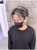 韓国マッシュセンターパートツーブロックメンズハイライトウルフ