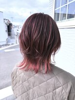 ココヘアー(coco hair)&nbsp;チェリーピンク×抜け感ウルフレイヤー