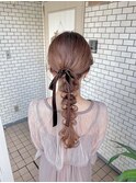 編みおろし ヘアセット お呼ばれヘア イベントヘア