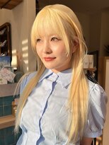 ステラバイケンジ(STELLA by KENJE) 韓国風レイヤーカット艶カラーローズブラウン前髪カット