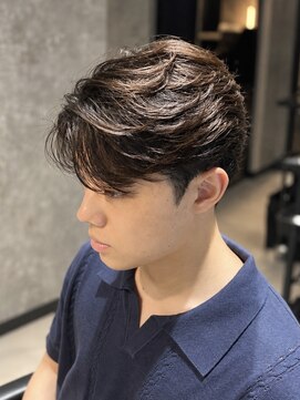 メンズサロン アネロ 名駅(Men's salon anhelo) 曲がる縮毛矯正×フェザーパーマ×センターパート×名駅