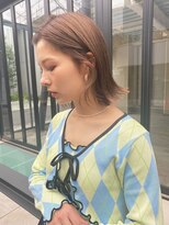 ラボヌールヘアー オリビエ 北千住店(La Bonheur hair Olivier)&nbsp;切りっぱなしボブ×ミルクティーベージュ