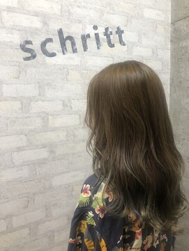 シュリット 溝の口(schritt) ブリーチなしカーキグレージュカラー　miyamoto