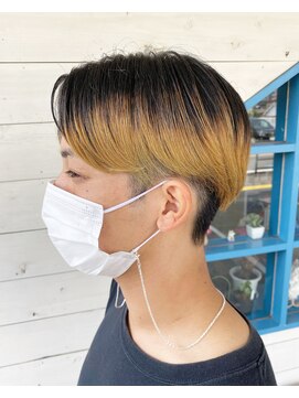 ヒマワリ(HIMAWARI) メンズグラデーション　センターパート ベージュ