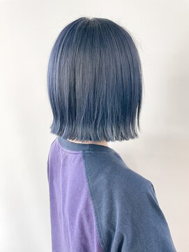 オル(Olu) 【MASAYA】切りっぱなしボブ×ネイビーブルー