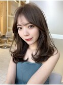 大人可愛い韓国ヘア レイヤーカット 似合わせ顔まわりカット#