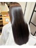 ［絹髪][髪質整形]高濃度水素ケアストレート+カラー+シルクTr+メンテC¥36300
