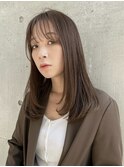 レイヤーカット×暖色ブラウン
