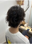 ツイストスパイラルパーマメンズマッシュ刈り上げ　奥東巧真