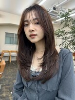 ロングレイヤーグレージュブラウン