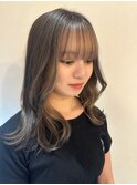 ふんわりレイヤー透明感カーキアッシュ