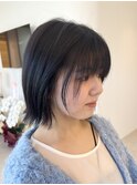 シースルーレイヤー　外はねボブスタイル