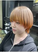 ハイトーン ケアブリーチ 裾カラー オレンジ 10代 20代