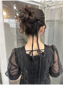 ふわふわアップお団子ヘア