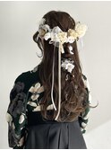 編みおろしハーフアップ