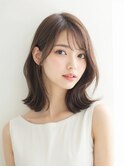 くびれヘア ハイライトカラー アプリコットオレンジ 夏
