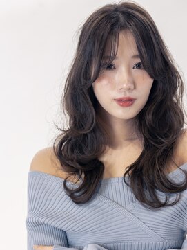 スノードロップ 高円寺店(Snowdrop) デザインカラー/レイヤーカット/ウェットヘア/オリーブベージュ