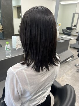 ガルボヘアー 桟橋店(garbo hair) ダークアッシュ　ボブ　大人女子　お洒落　オイルストレート