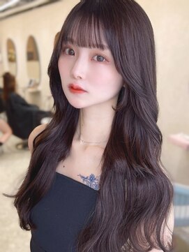 ラルム 新宿(LARME SHINJUKU) ブリーチなしチェリーブラウン髪質改善縮毛矯正酸性ストレート