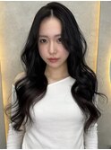 ホワイトグレージュミニウルフチェリーブラウンデジタルパーマ