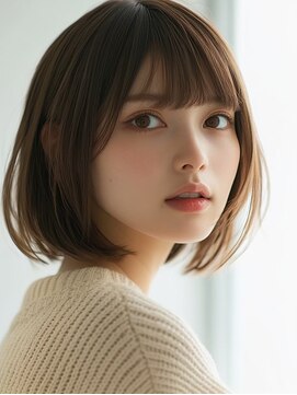 レリーオーファ 六甲(RelyOfa) 大人可愛いボブ×白髪ぼかし[六甲/髪質改善/白髪ぼかし]