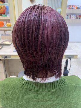 アッシュ 仙川店(Ash) ピンクパープルカラーデザインカラーブリーチありダブルカラー