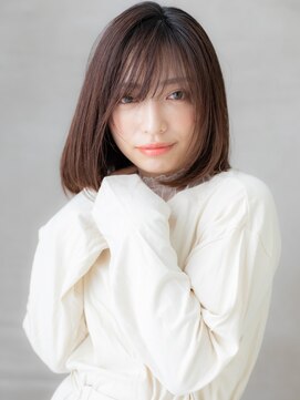 カバーヘア ブリス 大宮西口(COVER HAIR bliss) ココアベージュエンドカラーワンカールボブディX大宮20代30代