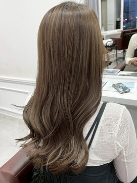 ヘアーアイスカルテット(HAIR ICI QUARTET) ブリーチなし×オリーブグレージュ20代30代透明感暗髪カラー