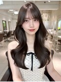 ダークパープル/くびれミディ/顔周りカット/前髪/韓国/表参道