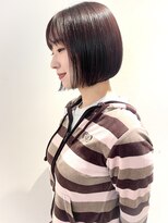 エミス バイ メルト 吉祥寺(emis by melt)&nbsp;【吉田】暖色ボブ切りっぱなし束感カシスレッドブリーチなし