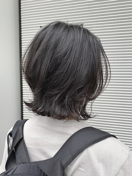 ラ ブレス なんばスカイオ(LaBless) 30代40代50代マッシュウルフベージュ_ネイビーシースルーバング