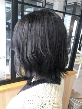 テラスヘア 新潟駅南(TERRACE hair) 韓国風大人ブルーブラック(毛先ブリーチあり)