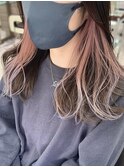 インナーカラーホワイトピンク