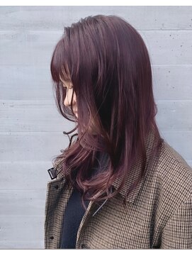 ステアケース 武蔵小杉店(stair:case) ブリーチなしピンクミディアムヘア大人可愛い