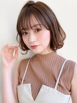 トゥーナ 表参道(tona) 小顔カット・外ハネボブ・くびれヘア・ペールベージュ