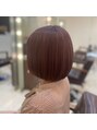 ボナ ヘアー(bona.hair)&nbsp;ミニボブ、ブリーチカラー、カシスカラー