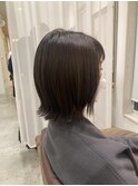【切りっぱなしボブ】【オリーブグレー】【20代】【30代】