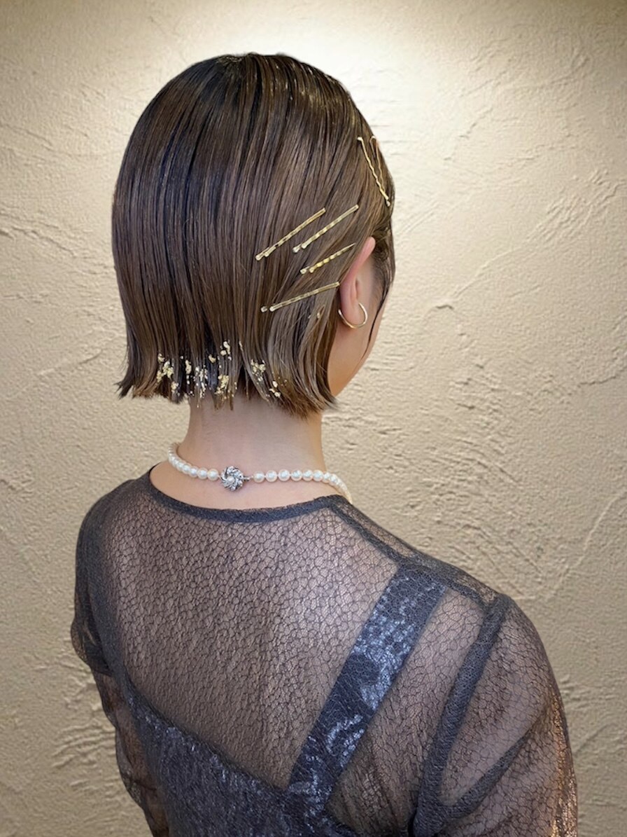 ショートボブ/ヘアセット/お呼ばれヘア：L181300740