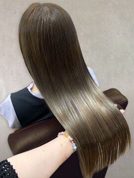 ビジョルノ つくばみどりの店(Begiorno) 20代30代40代オリーブアッシュ髪質改善カラー艶感ストレート